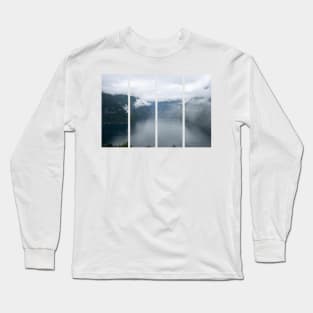 Wonderful landscapes in Norway. Vestland. Beautiful scenery of Geiranger Fjord from the Ljoen viewpoint. Rainy day Long Sleeve T-Shirt